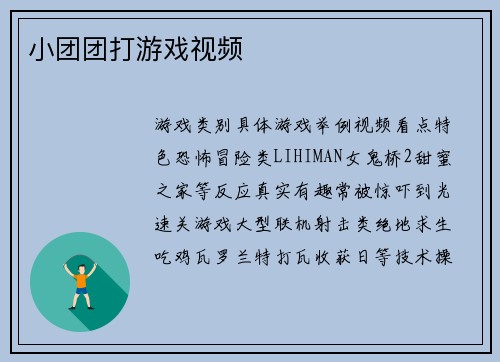 小团团打游戏视频